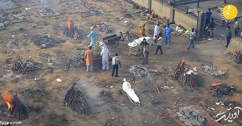 (ویدئو) دهشت آخرالزمانی با سوزاندن قربانیان کرونا در هند (ویدئو) دهشت آخرالزمانی با سوزاندن قربانیان کرونا در هند